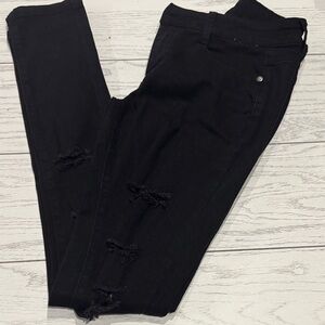 Elegant Black Ripped Skinny Jeans for Women